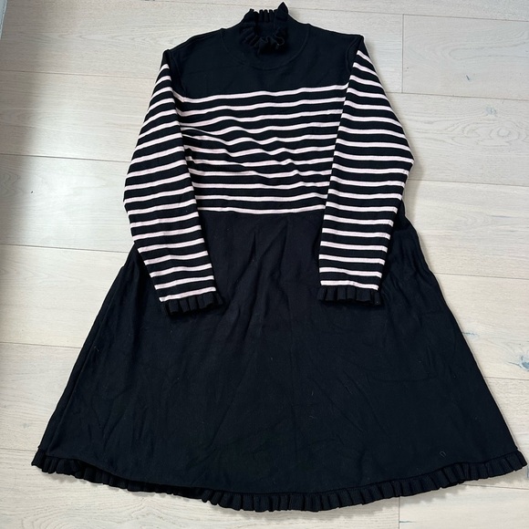 1901 Dresses & Skirts - 1901 Black Sweater dress mock neck ruffle  2X